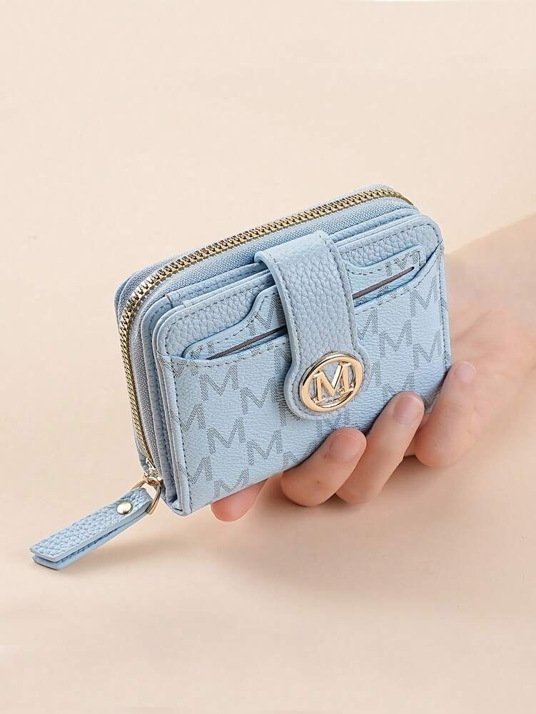 Women's Retro Lychee Pattern Wallet – Multi-Card Short Wallet with Coin Pocket and Snap Closure