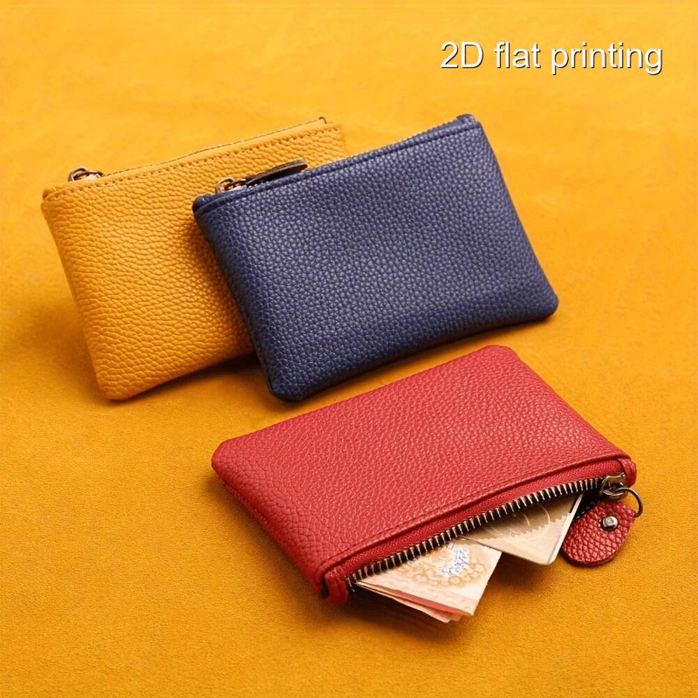 Large Capacity Artificial Lychee Pattern PU Coin Purse | Mini Wallet with Zipper | Card Holder | Unisex Design