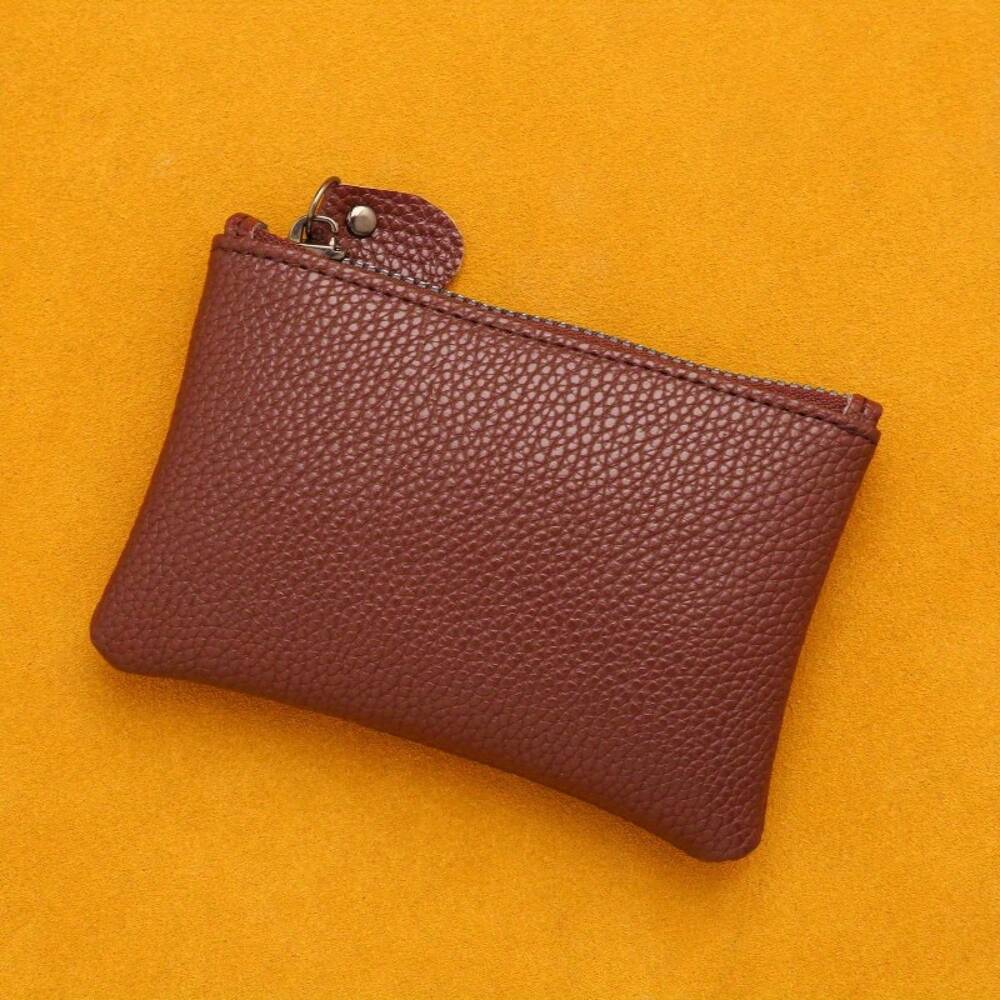 Large Capacity Artificial Lychee Pattern PU Coin Purse | Mini Wallet with Zipper | Card Holder | Unisex Design
