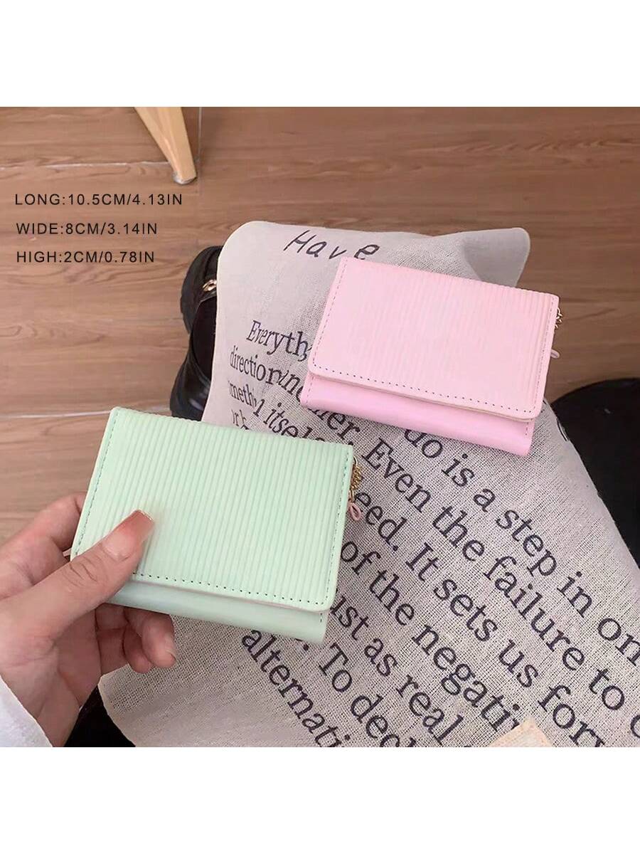 Korean Style Bow Decor Women's Short Wallet – High-Quality Tri-Fold Coin & Card Purse Wallet