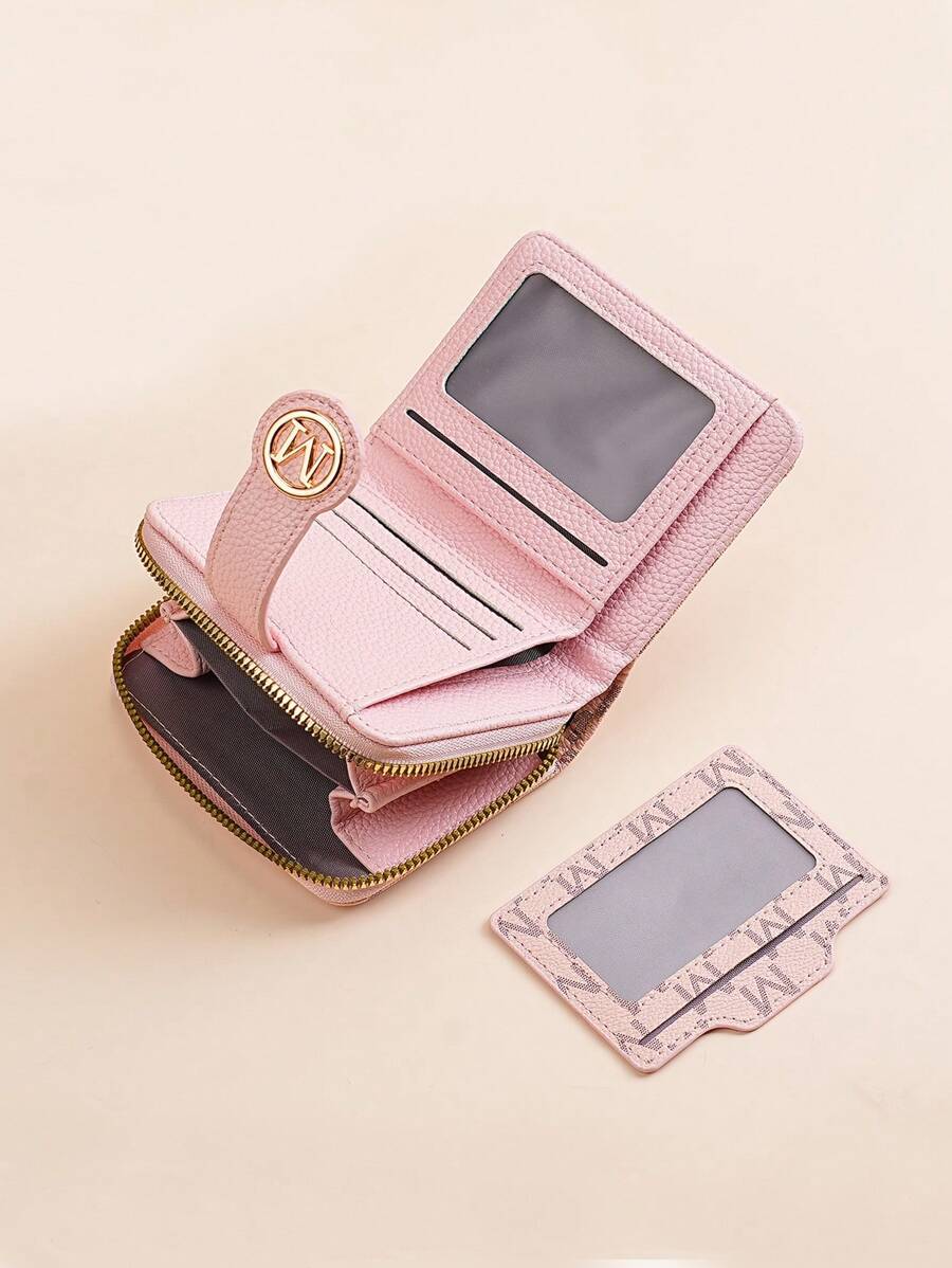 Women's Retro Lychee Pattern Wallet – Multi-Card Short Wallet with Coin Pocket and Snap Closure
