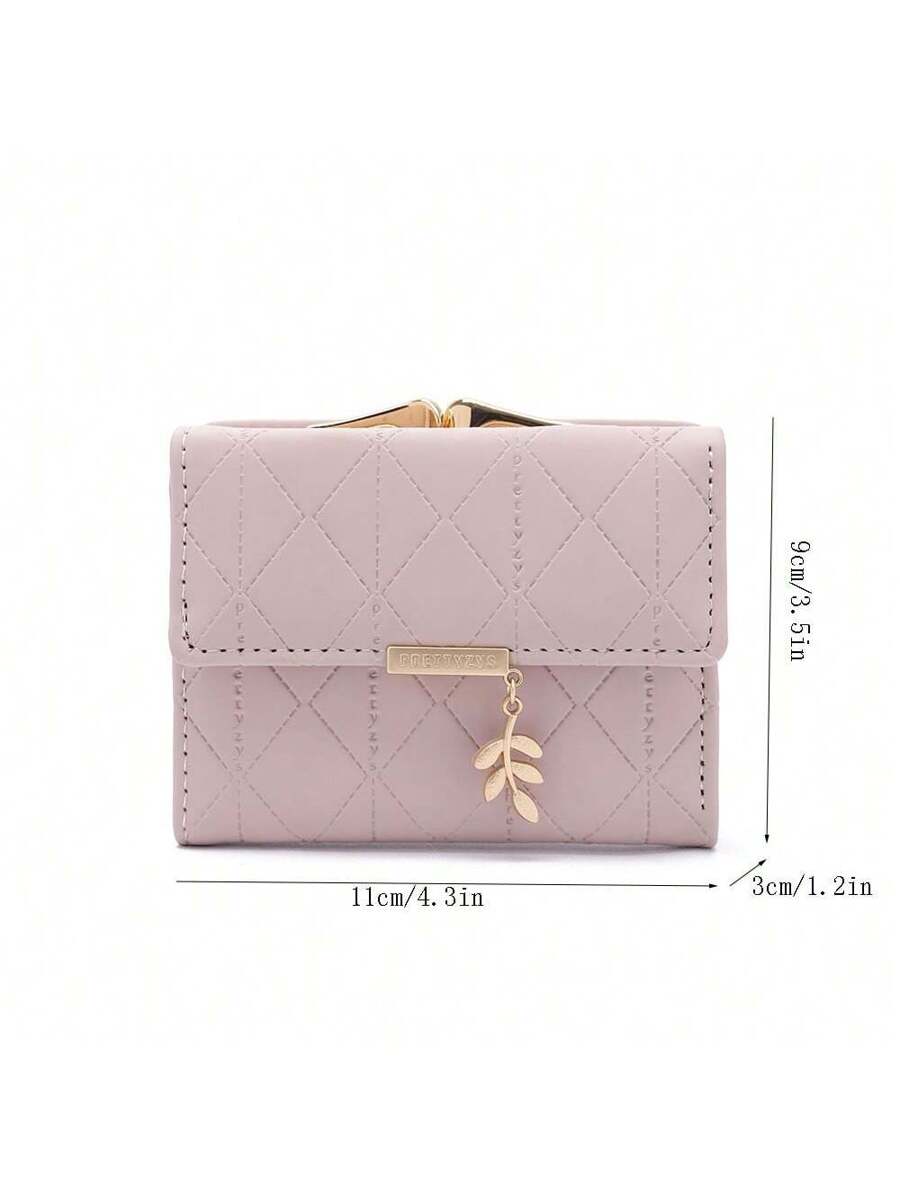 PRETTYZYS Floral Pattern Mini Black Wallet – Lightweight PU Leather with Multi-Card Layers