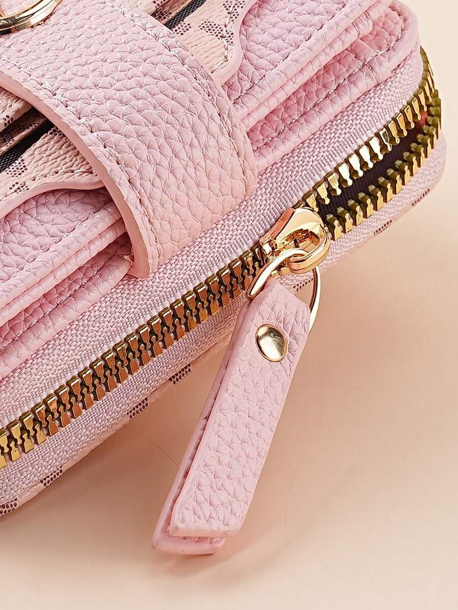 Women's Retro Lychee Pattern Wallet – Multi-Card Short Wallet with Coin Pocket and Snap Closure