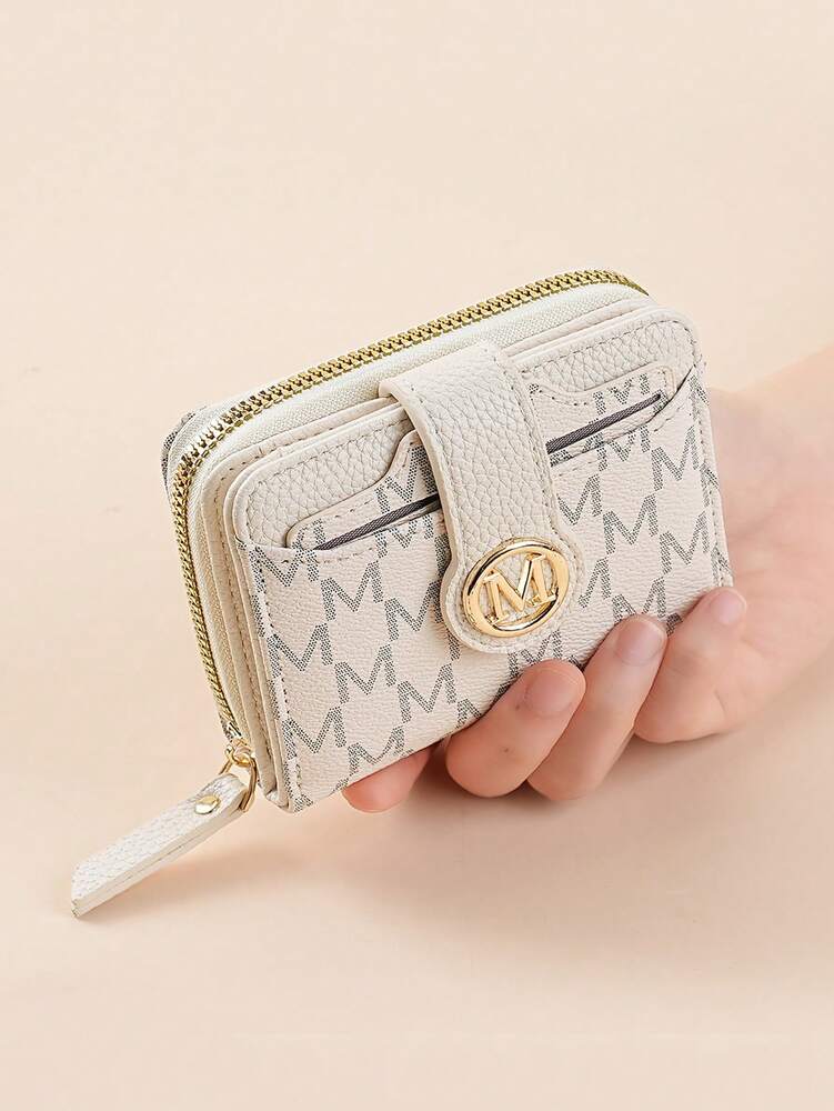 Women's Retro Lychee Pattern Wallet – Multi-Card Short Wallet with Coin Pocket and Snap Closure