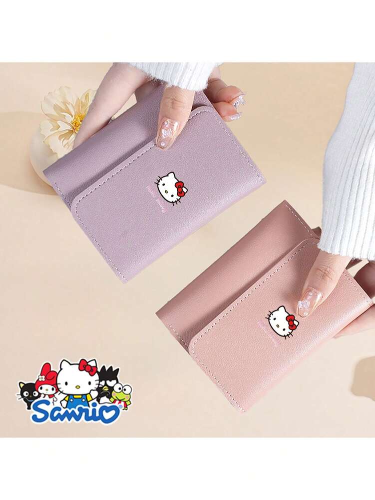 Sanrio Sanrio Hello Kitty New Simple Solid Color Women’s Short Wallet, Small And Exquisite Design