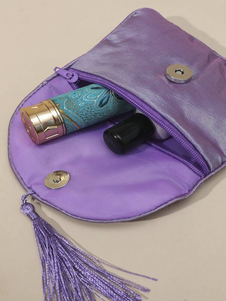 Women's Embroidered Wallet – Vintage Zip Clutch with Large Capacity | Flower Embroidery & Tassel Design
