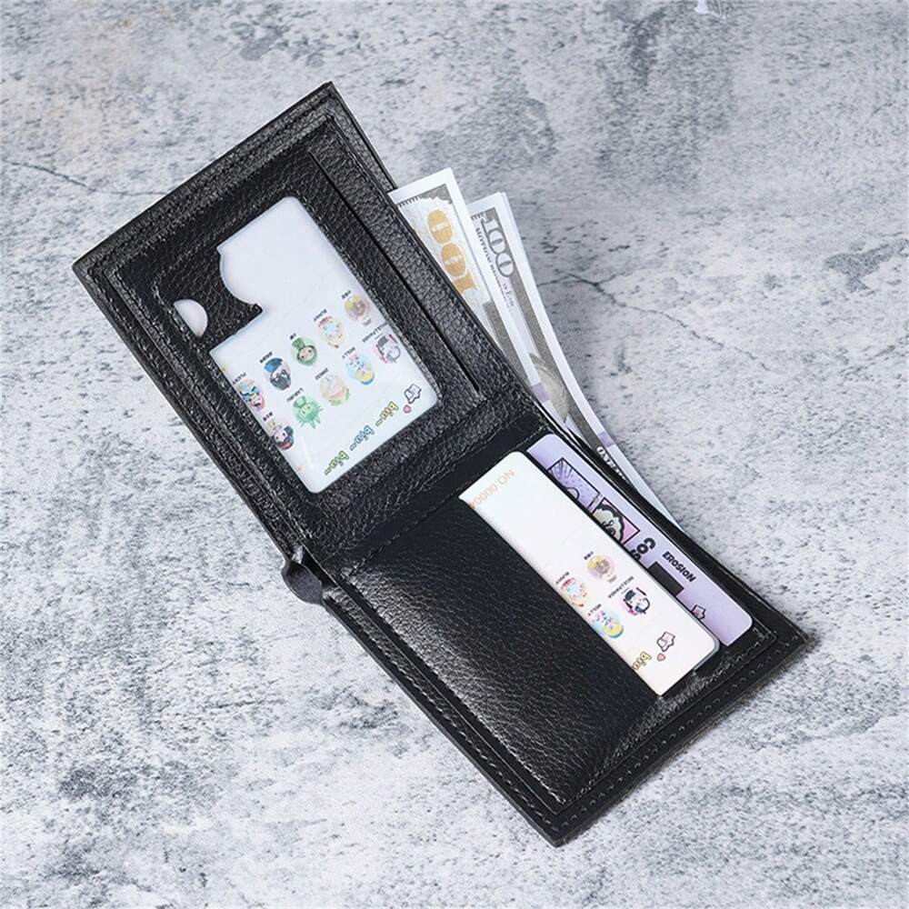 Men's Classic Black Wallet with Eagle Emboss – Multi-Slot, Coin Pocket & Money Clip