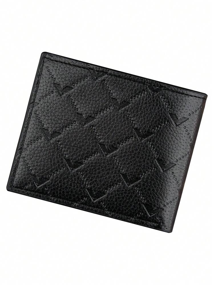 Men’s Black Business Wallet – Quilted Design, Multi-Card Holder with Zipper Coin Pocket