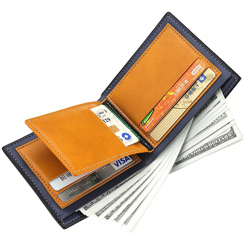 Men's Vintage Reindeer Embossed PU Leather Wallet – Multi-Function Bifold Card Holder