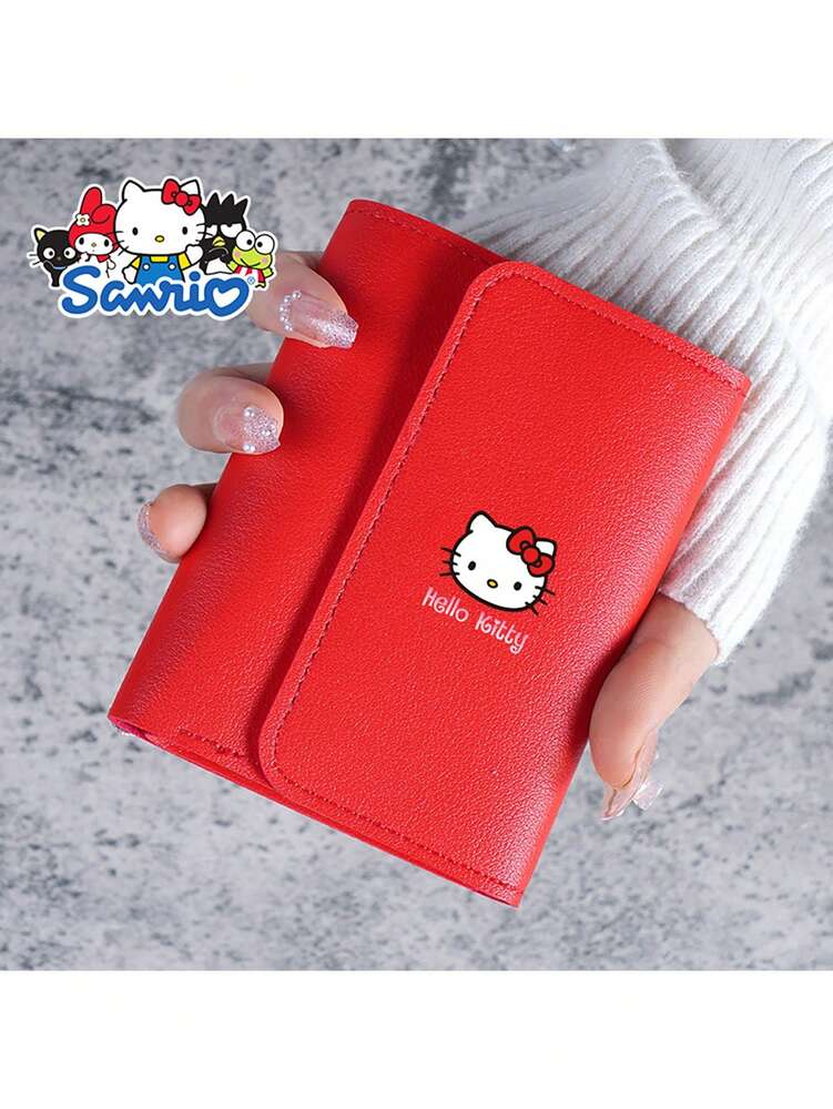 Sanrio Sanrio Hello Kitty New Simple Solid Color Women’s Short Wallet, Small And Exquisite Design