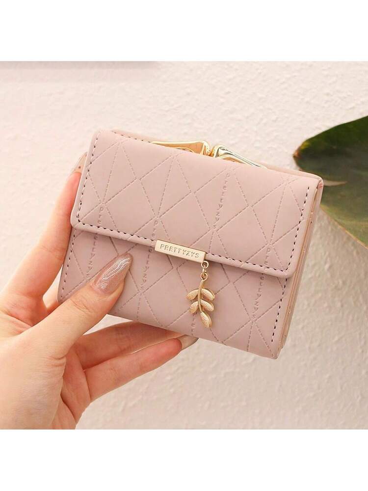 PRETTYZYS Floral Pattern Mini Black Wallet – Lightweight PU Leather with Multi-Card Layers