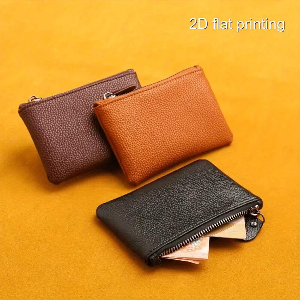 Large Capacity Artificial Lychee Pattern PU Coin Purse | Mini Wallet with Zipper | Card Holder | Unisex Design
