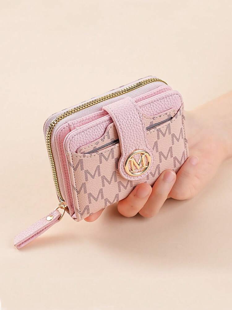 Women's Retro Lychee Pattern Wallet – Multi-Card Short Wallet with Coin Pocket and Snap Closure