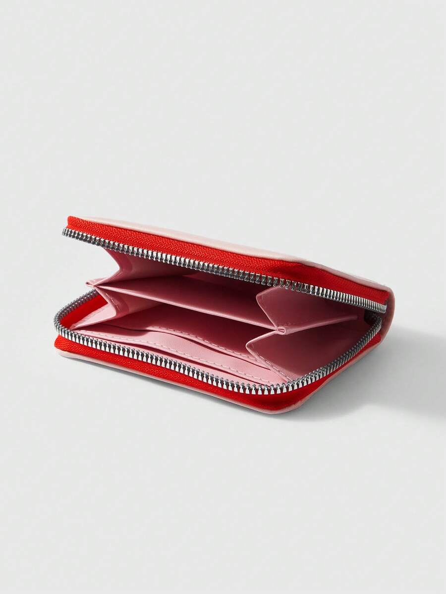 Strawberry Cartoon Zipper Wallet with 3D Pendant