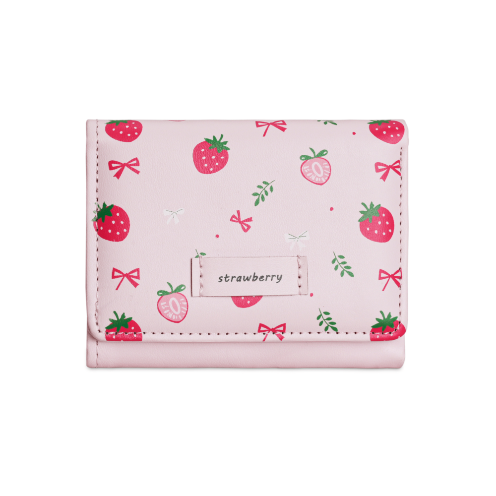 Awww So Sweet! Minimalist INS Style Cute Sweet Short Strawberry Pink Wallet – Coin Purse & Card Holder for Women