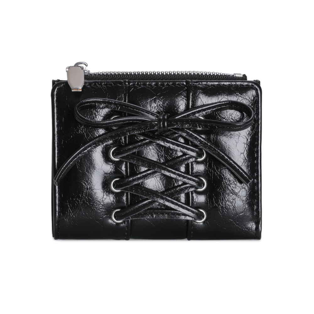 Bow Two-Fold Y2K Leather Wallet – Large Capacity Korean Style Ladies Wallet