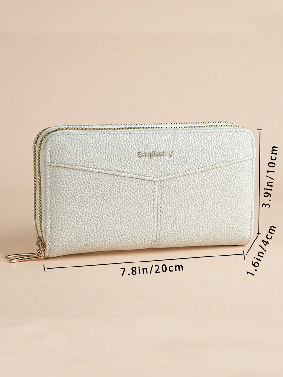 Women's Long Zipper Wallet with Wrist Strap – Multi-Card Phone Holder & Coin Purse (Brown)