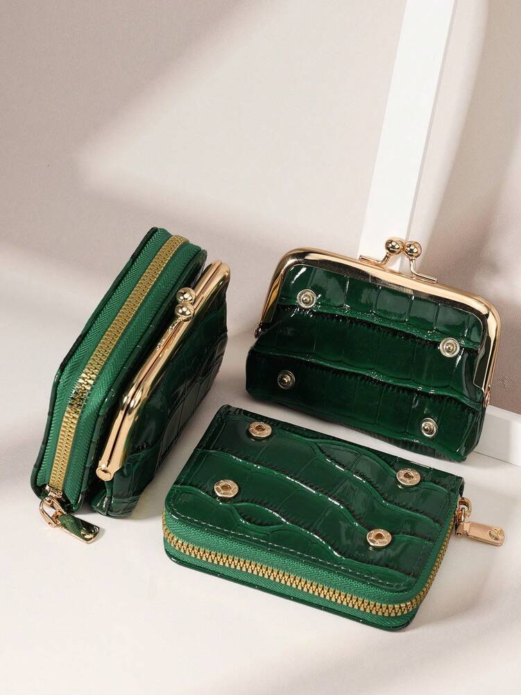 Crocodile Embossed PU Leather Wallet