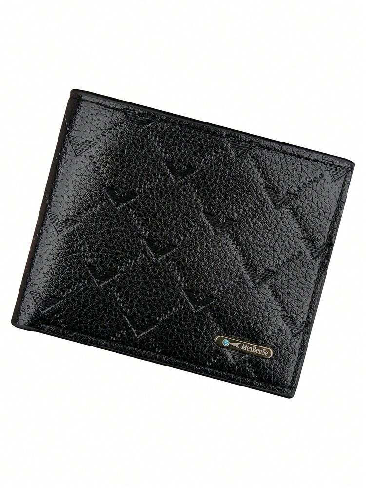 Men’s Black Business Wallet – Quilted Design, Multi-Card Holder with Zipper Coin Pocket