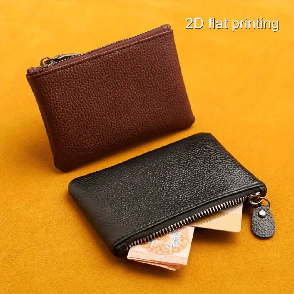Large Capacity Artificial Lychee Pattern PU Coin Purse | Mini Wallet with Zipper | Card Holder | Unisex Design